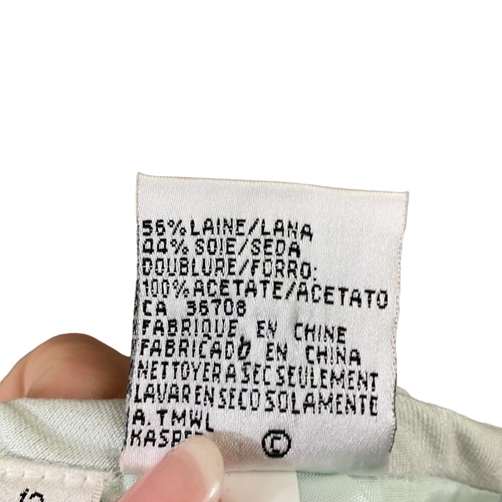 Albert Nipon Wool/Silk Silver Pencil Skirt - image 3